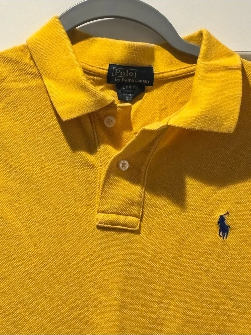 Ralph Lauren Yellow Polo with Navy Pony Embroidery